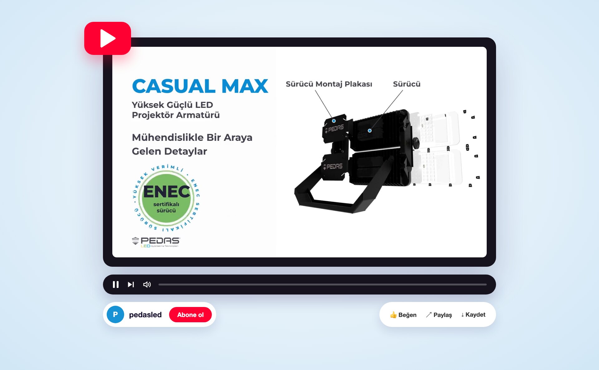 Pedaş Casual MAX · Ürün Videosu (Yatay (16:9)) sunum çerçevesi