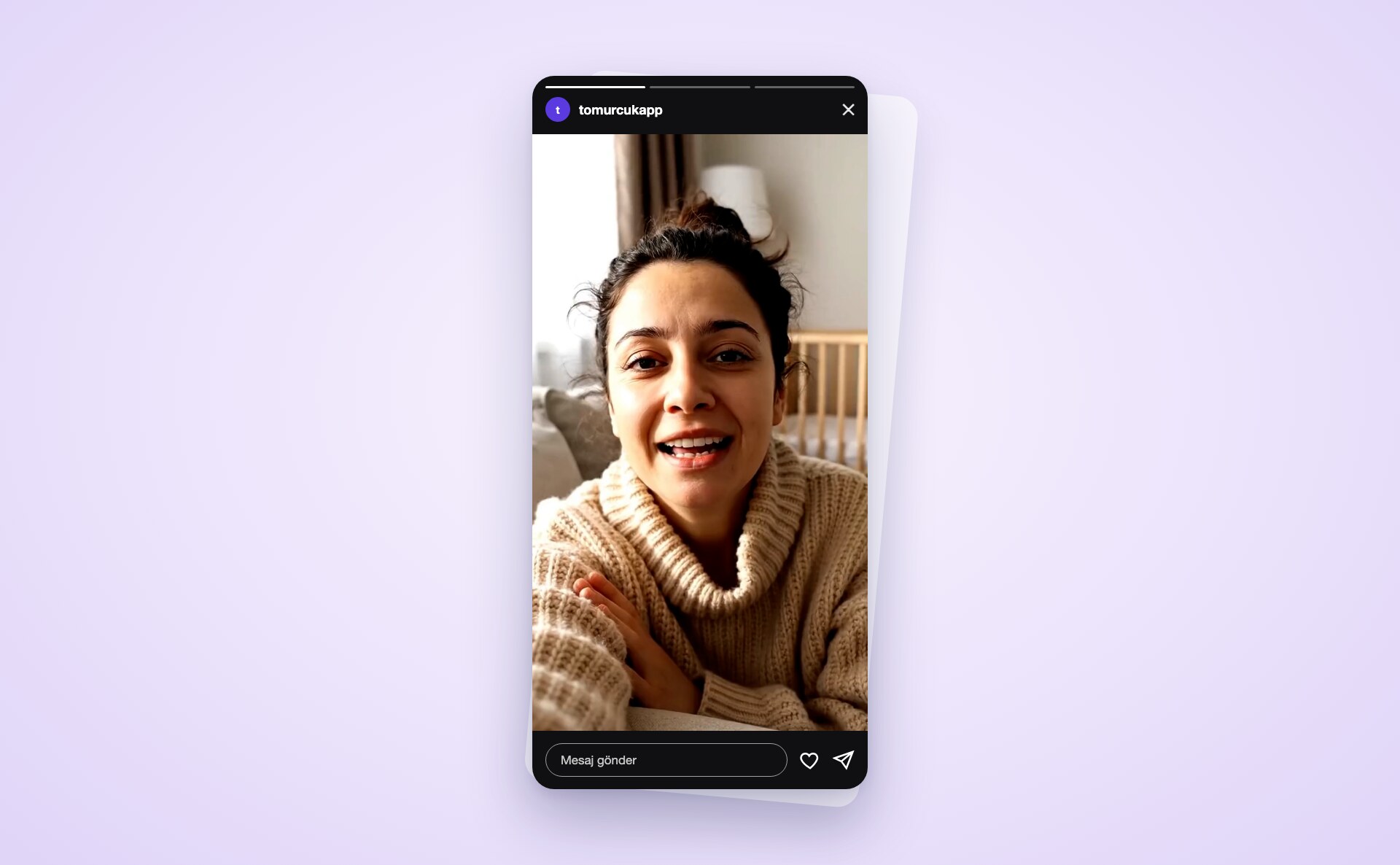 Tomurcuk · Dikey Reklam Videosu sunum çerçevesi
